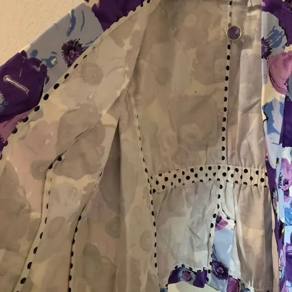 Joan Rivers Purple Floral Jacket Size 16 - Picture 6 of 10